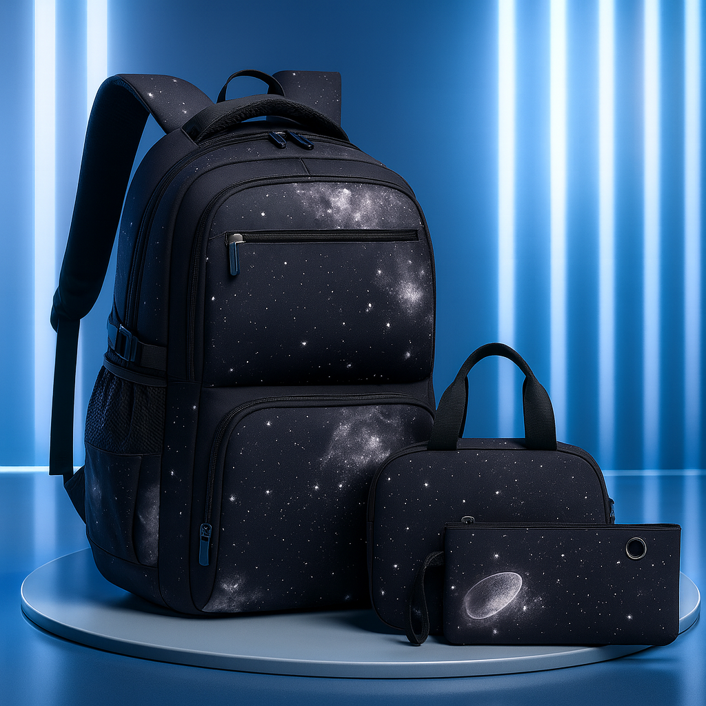 Sac à dos scolaire 3-en-1 "Ciel Étoilé"