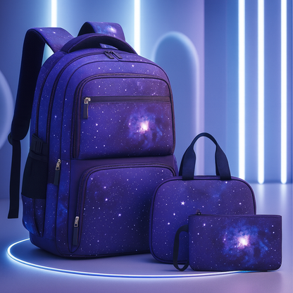 Sac à dos scolaire 3-en-1 "Ciel Étoilé"