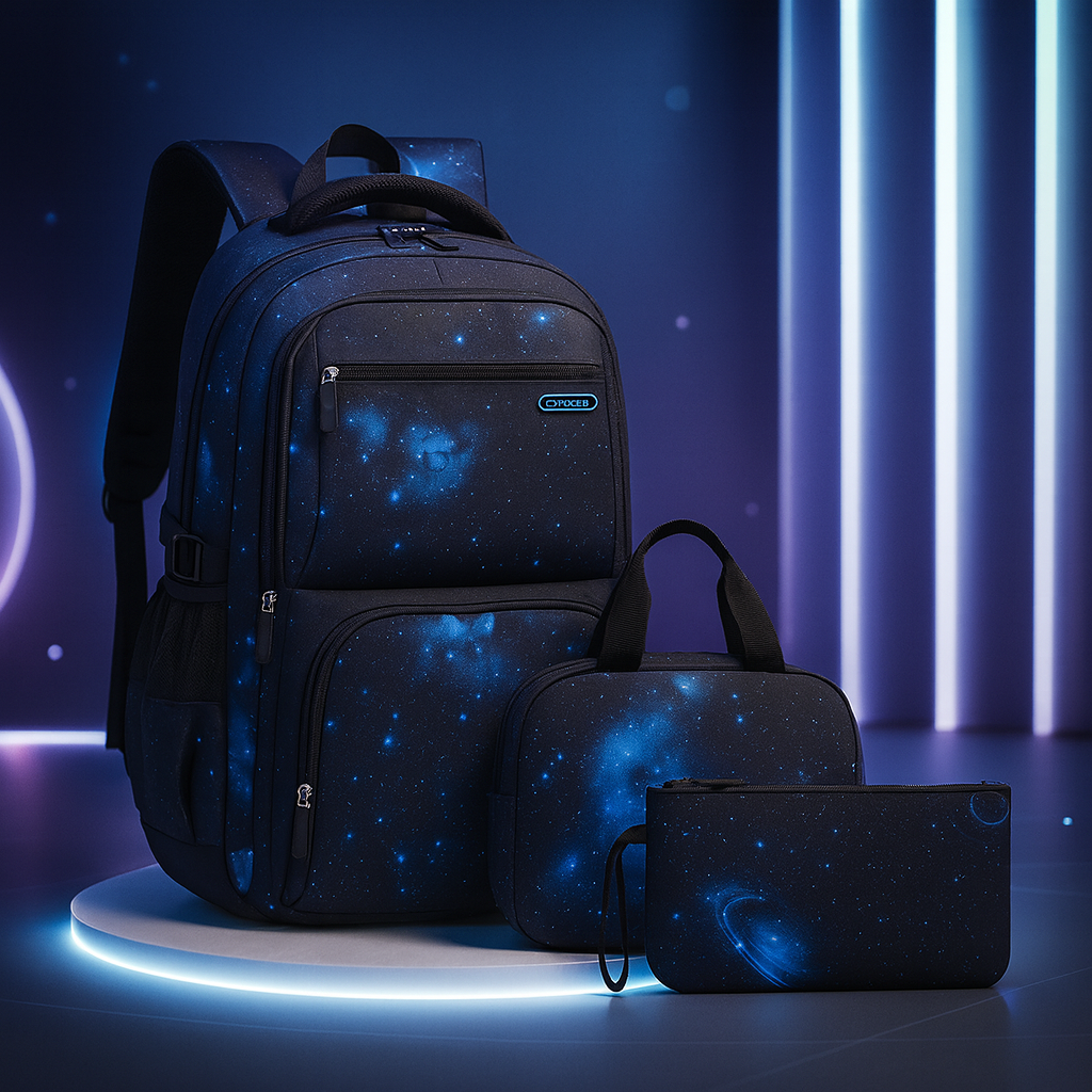 Sac à dos scolaire 3-en-1 "Ciel Étoilé"