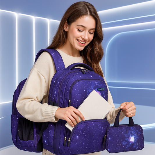 Sac à dos scolaire 3-en-1 "Ciel Étoilé"