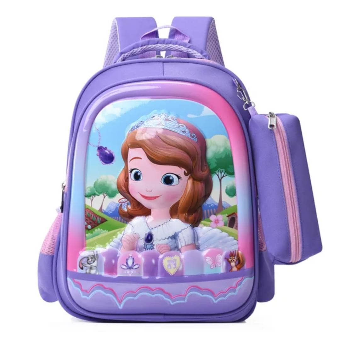 UrbanPack™ – Sac scolaire rose Felyza porté par une écolière souriante